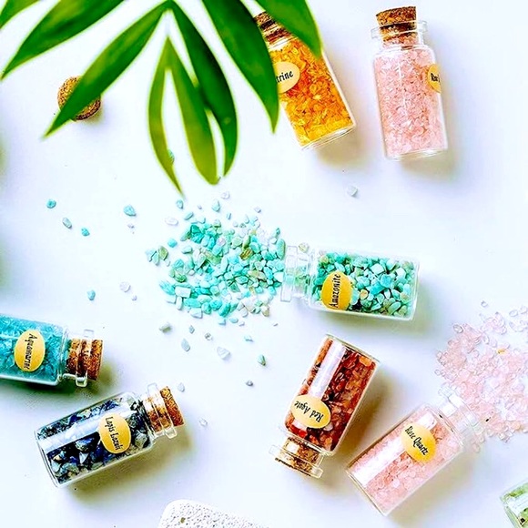 12 pc set - Bottles of Chakra Healing Crystal Chips. 12 diff. colors/crystals - Picture 2 of 9